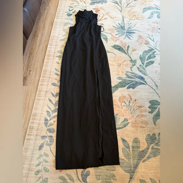Lulus Irresistibly Modern Black Mesh Mock Neck Maxi Dress - Image 5