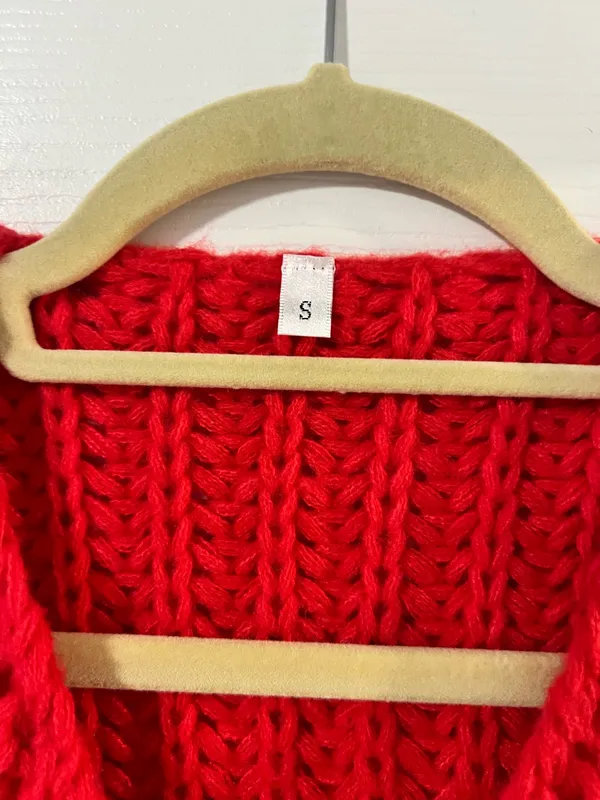 Button up sweater Red - Image 2