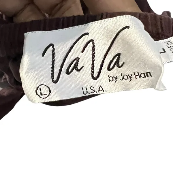 VaVa by Joy Han Brown Embroidered Bird Floral Cold Shoulder Top - Sz L - Image 6
