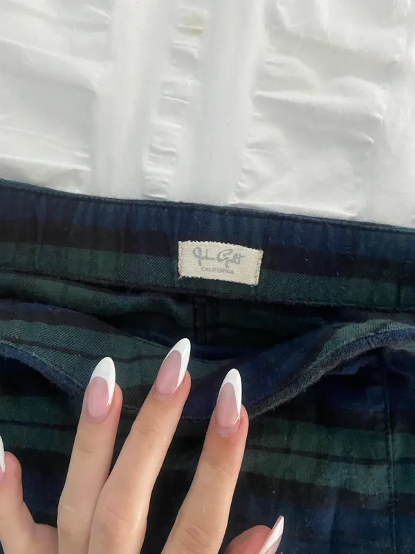 John Galt (Brandy Melville) Green Plaid Mini Skirt - Image 2