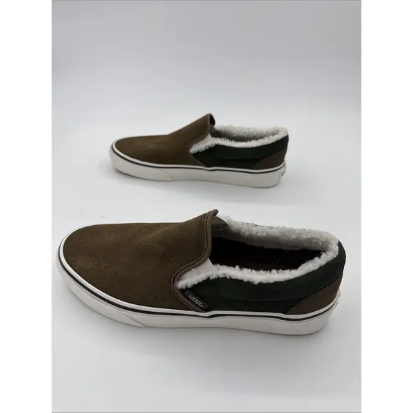 Vans Classic Slip-On Sherpa Kangaroo Women's 8.5 Men's 7 Brown Sneakers - Image 4