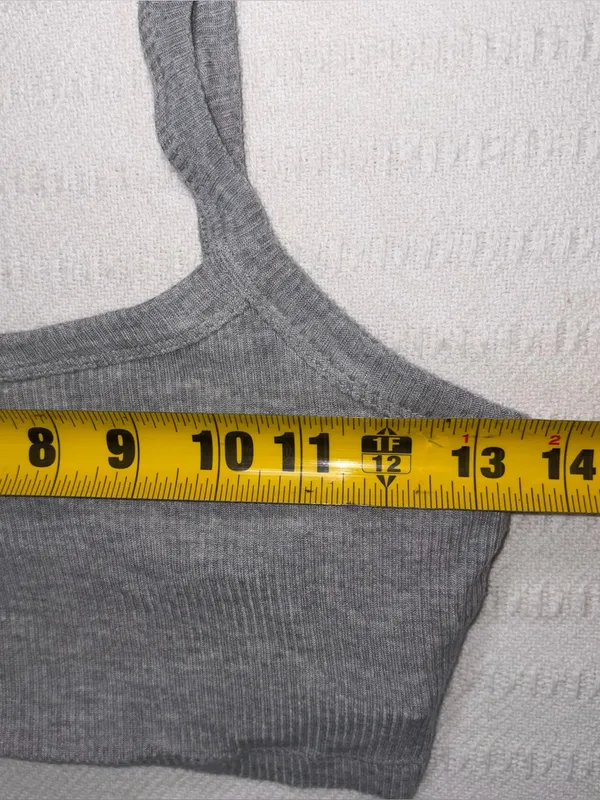 Alo Yoga Womens Ribbed Whisper Bra Tank Top Size S Gray Athleisure Yoga Workout - Image 5