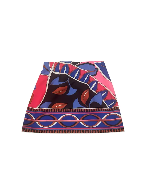 Zara High Waist Viral Mini Skirt Multicolor Pink Purple Mod A-line Size Small - Image 5