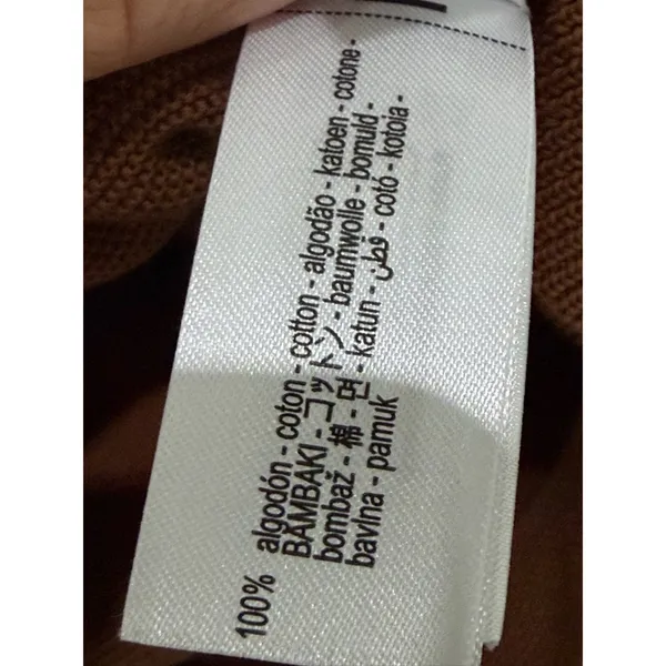 Zara Knit V-Neck Warm Rust 100% Cotton Sweater L NWOT - Image 3
