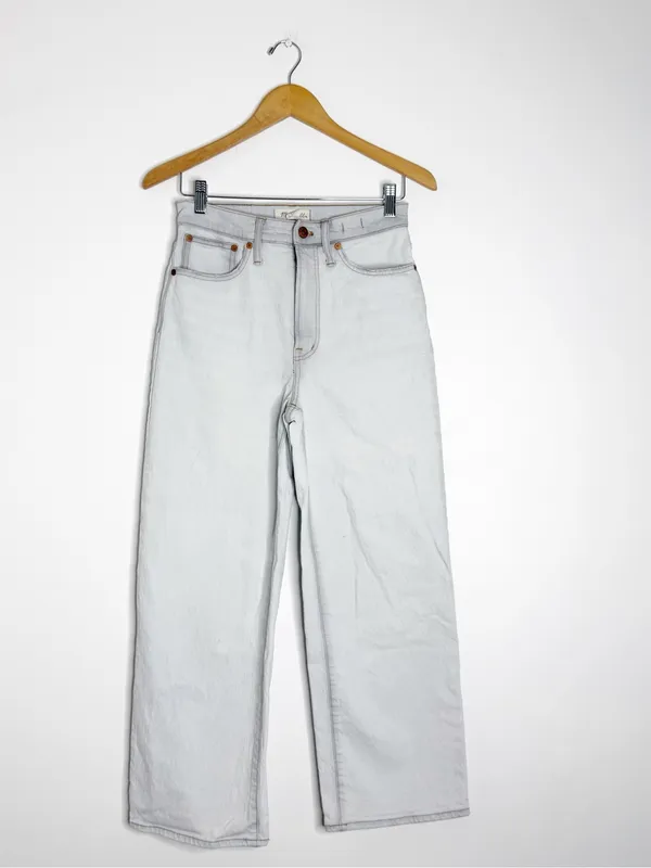 Madewell Perfect Vintage Wide Leg Crop Jeans Edmunds Wash Size 26 ND537 - Image 9