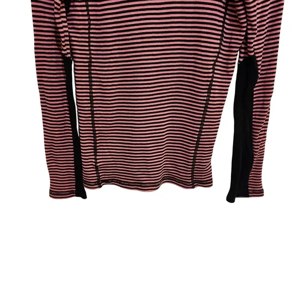 Lauren Ralph Lauren Active Pink Striped Long Sleeve Quarter Zip Activewear Top M - Image 6