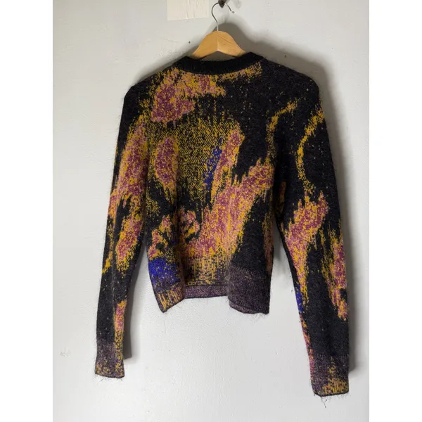 Rag & bone multicolor pink black orange mohair alpaca crew neck sweater XS‎ - Image 2