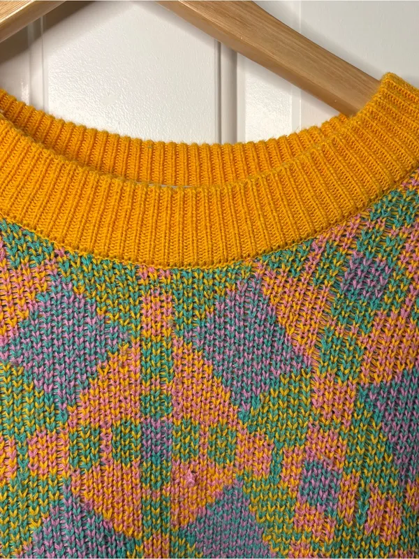 Free People Beach Color block Knitted Bohochic Colorful Sweater Coastal Cowgirl - Image 7