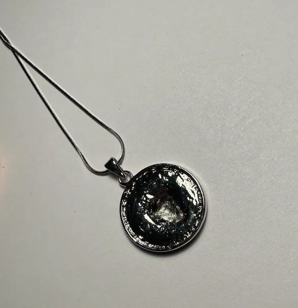 Rhinestone Texas Longhorn Round Pendant Silver Tone Chain Necklace NWOT - Image 9