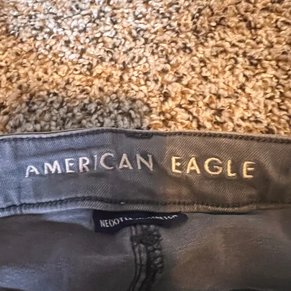 American‎ Eagle Jeggings High Waisted Button Fly Green Wash Size 12 - Image 3