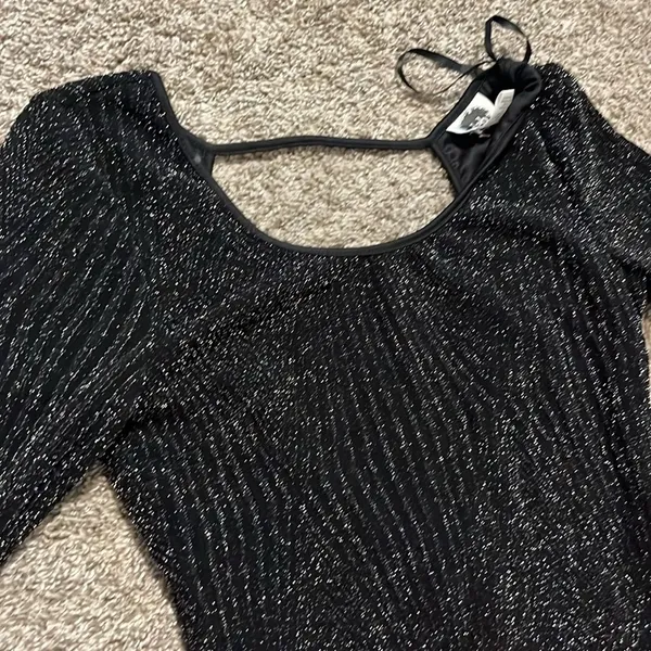 Deb Bodycon‎ Black Sparkle Dress with Open Back Medium - Image 3
