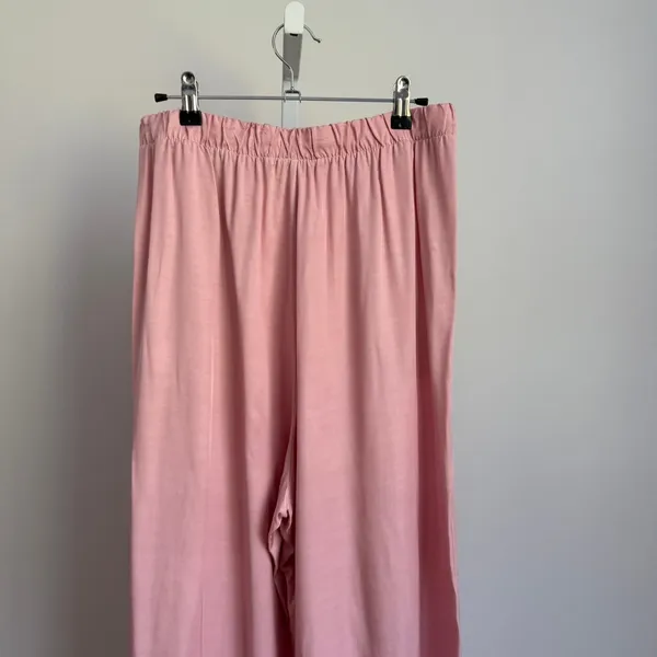 Stateside Wide Leg Lounge‎ Pants Elastic Waist Pockets Pink Size M - Image 9