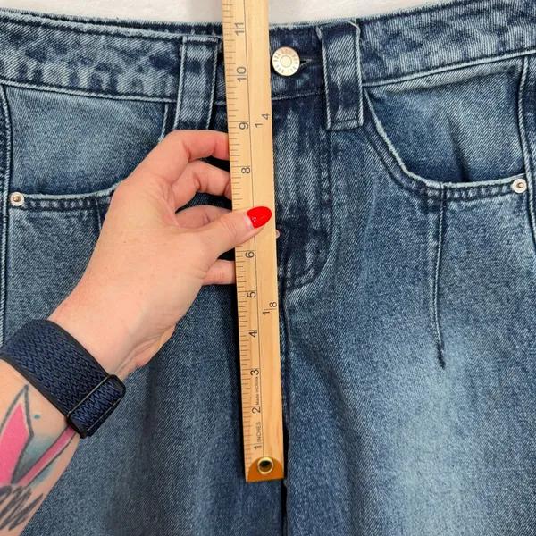BDG 24 Elise Barrel Jean Blue High Rise Balloon Horseshoe Leg Slouchy Relaxed - Image 15