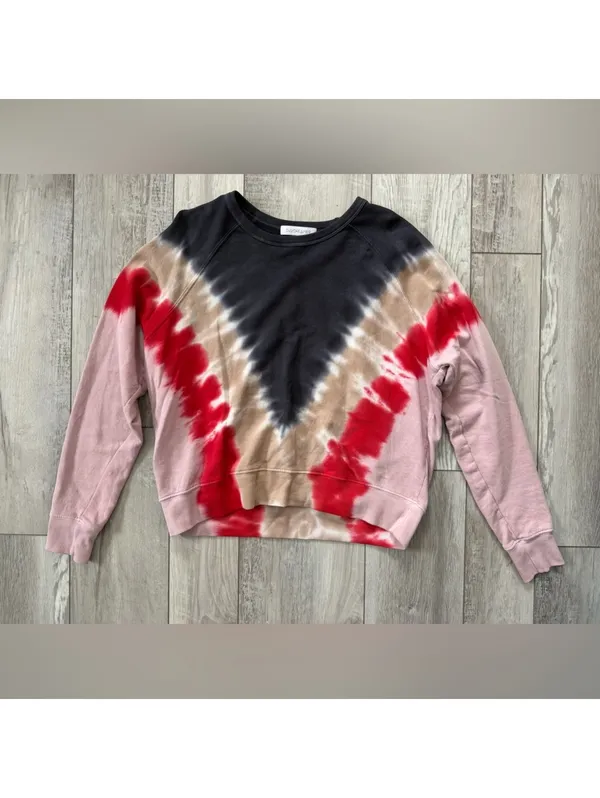 DAYDREAMER Varsity Black Multi Tie-Dye Pullover Sweatshirt size small - Image 5