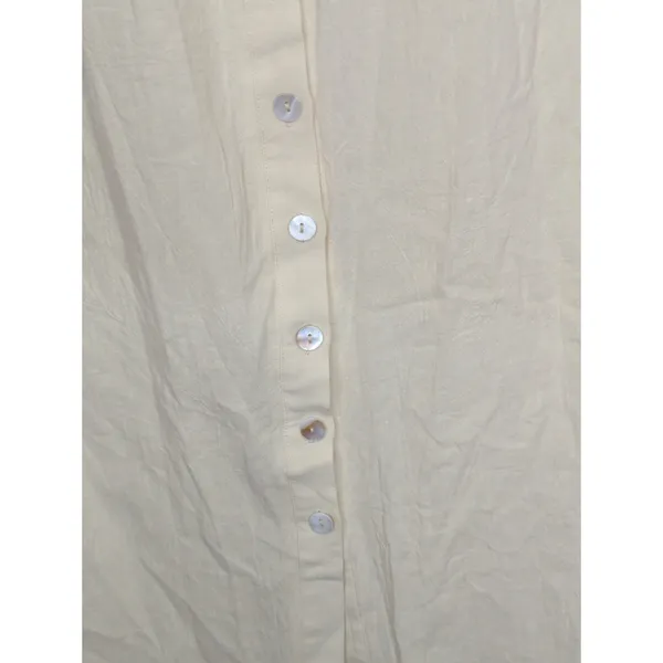 Cider Solid V-neck Yellow Button Shift‎ Maxi Dress MEDIUM NWT Coastal Casual - Image 5