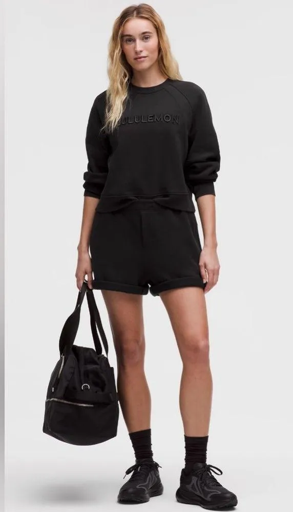 NWT Lululemon Scuba Oversized Pullover Crewneck Sweater Wordmark Black Size M/L - Image 4