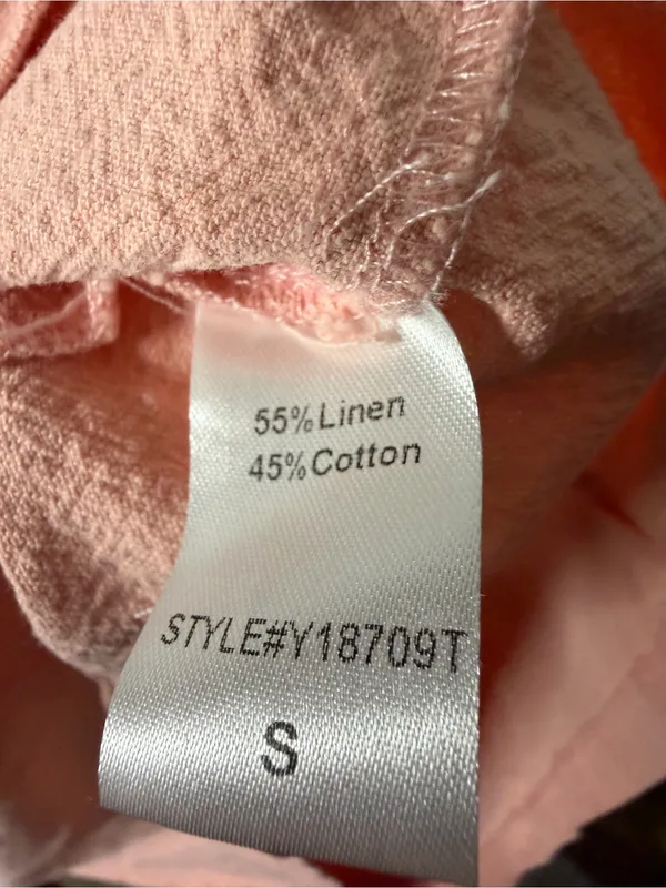 Pomander Place Pink Linen Blend Tunic Dress Small Pockets - Image 2