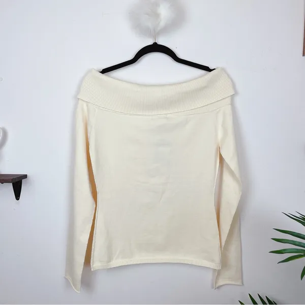 n:Philanthropy Essex Cold Shoulder Sweater Top in Pearl White NWT - Image 5