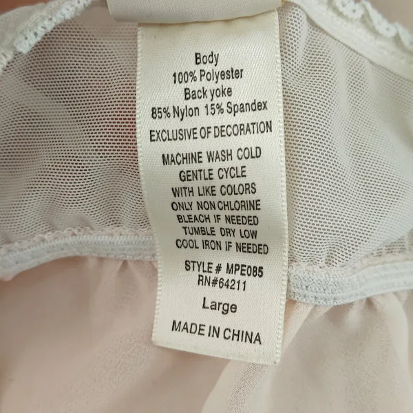 In Bloom Pale Pink Cream Lace Nightie Semi Sheer Womens Lage - Image 5