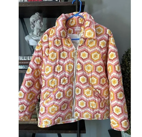 Show Me Your Mumu Powder Puffed Jacket Honeycomb Daisy Womens Size Medium - Image 5