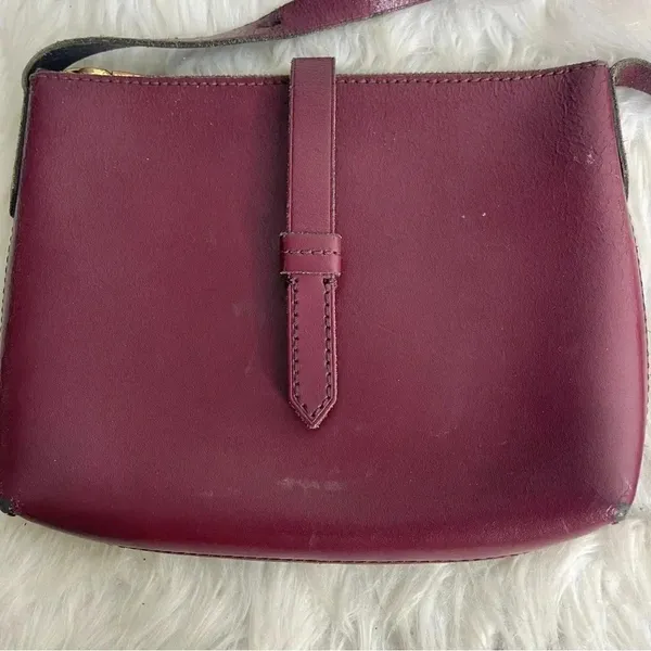 J. Crew Burgundy Leather Crossbody Purse - Image 10