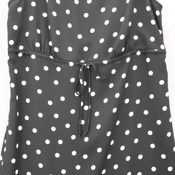 Apostrophe Black Polka Dot‎ Sleeveless Dress Knee Length Retro Tie Chic Large 12 - Image 4