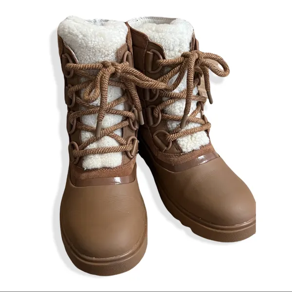 NWOB SOREL Joan of Arctic Next Lite Shearling-Trimmed Leather Boots - Image 3