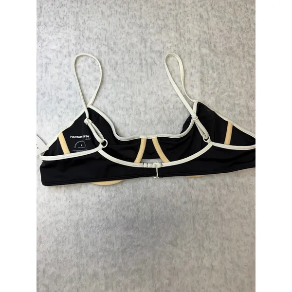 PacSun Swim‎ Eco Black White Contrast Underwire Bikini Top L New 0660-001 - Image 4