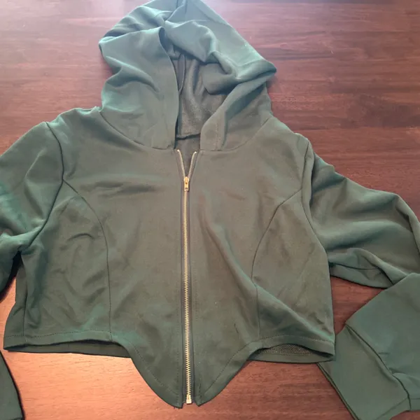 Source Unknown Womens Two Piece Outfits Tracksuit Green Size Small Sweatsuit Cropped Zip Up - Image 5