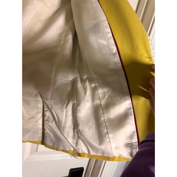 Banana Republic Mustard Yellow Tipped Academy Blazer Crest Button Size 2 - Image 6