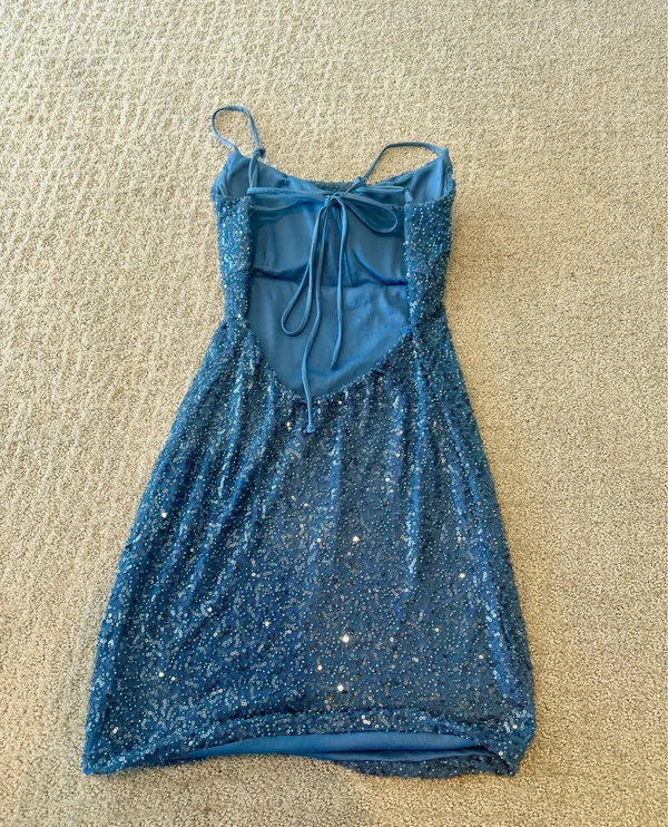 Blue Homecoming Dress Macy's Sparkly - Image 3