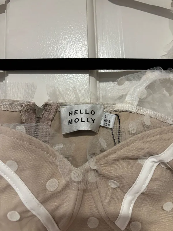 Hello Molly Polka Dot Sheer Sleeve Crop Top - Image 5