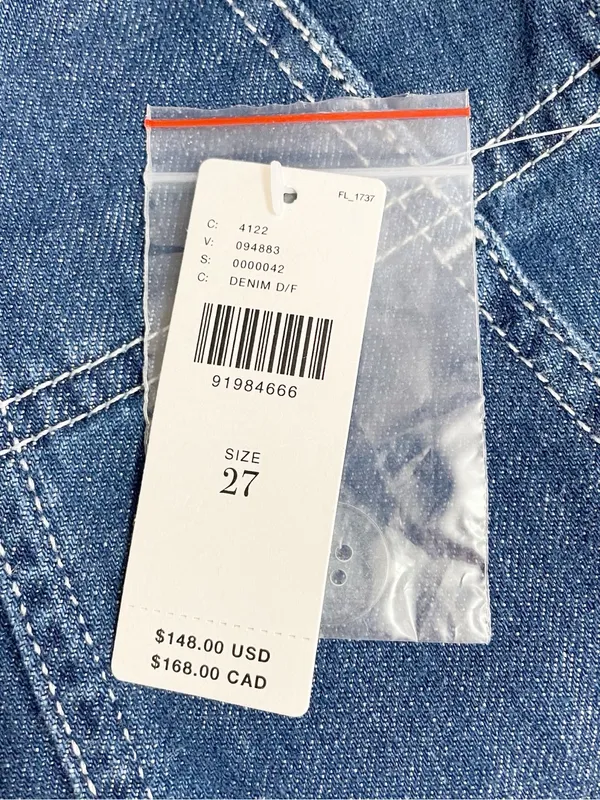 NWT PILCRO Anthropologie Jeans Sz 27 High Rise Wide Leg Trouser Contrast Stitch - Image 12