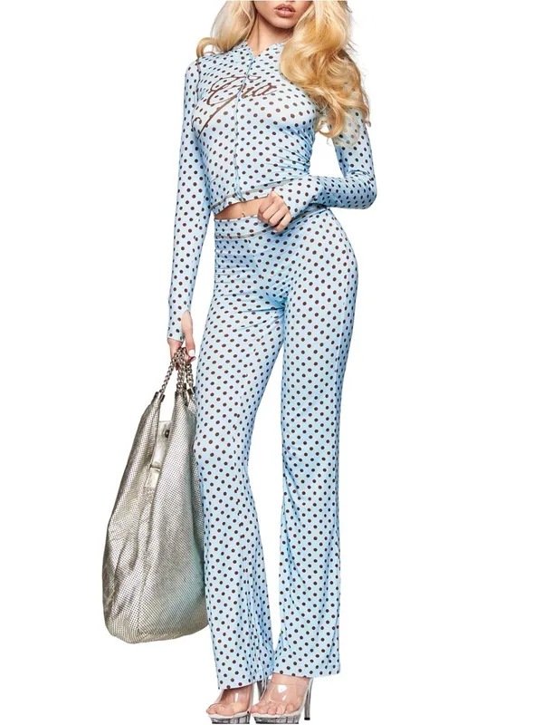 I.AM.GIA Blare Hoodie Polka Dot Blue Medium NWT - Image 2