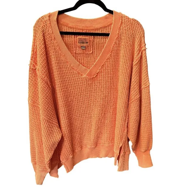 American Eagle Waffle Knit Oversized Sweater Top Sz Small - Image 2
