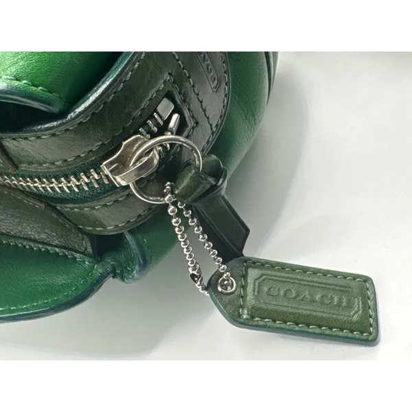 Vintage‎ Coach 7465 Hamilton Kelly Green Leather Satchel Handbag - Image 10