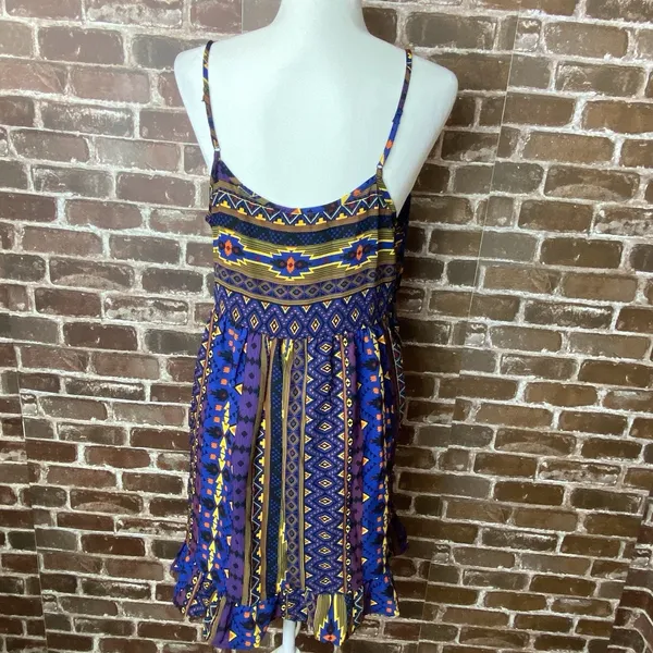 One Clothing Vintage Y2K Aztec Sleeveless Top 90s Color Sz Large - Image 5