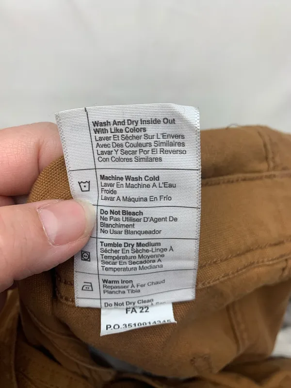 Carhartt women's size XL short loose fit Duck Canvas Bib Overalls - Image 9