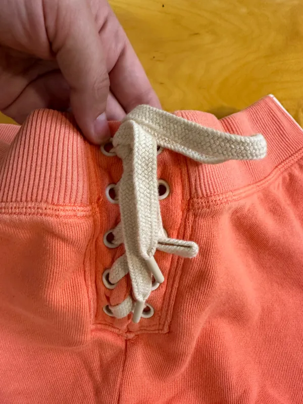 Aerie Pique Terry Dolphin Lace Up Shorts in Peach Size Small - Image 3