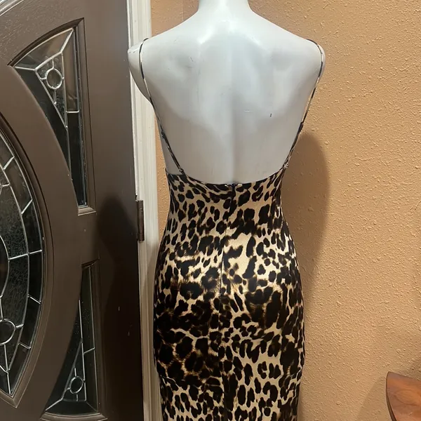 Zara animal print midi spaghetti strap dress - Image 7