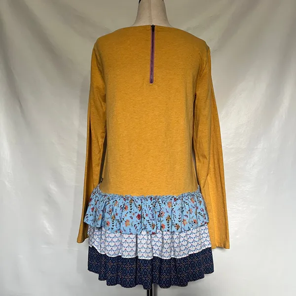 Matilda Jane Boho Tier Tunic Womens Top Small Cottage Patchwork Ruffle Artsy - Image 7