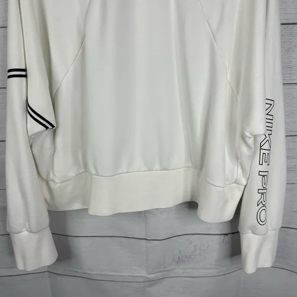 Nike Pro Womens size XL Dri-FIT Get Fit Crew Sweatshirt Cropped dd1955 White - Image 6