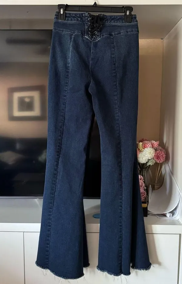 Free People We The Free Curvy CRVY Ma Cherie High Waist Flare Jeans - Image 5