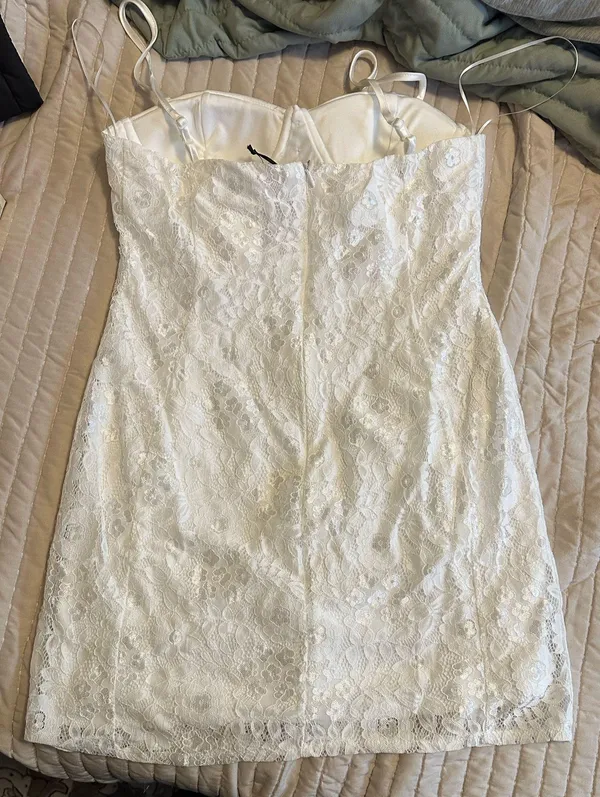 Mini Lace Dress White Size L - Image 2