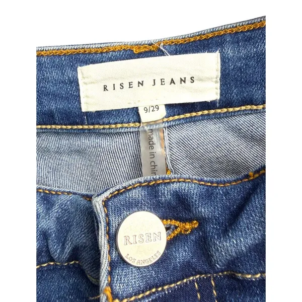 Risen Jeans Medium Wash Raw Hem Cropped Jeans RDP1437 Women's Size 5/27 - Image 4
