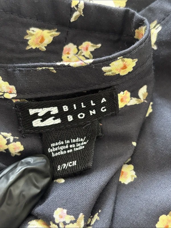 NWT Billabong Ocean Air Floral Maxi Wrap Skirt - Black / Yellow (Size Small) - Image 11