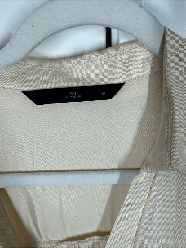 Withblack‎ ginger short sleeve midi dress size xl in cream minimalist quiet luxe - Image 2