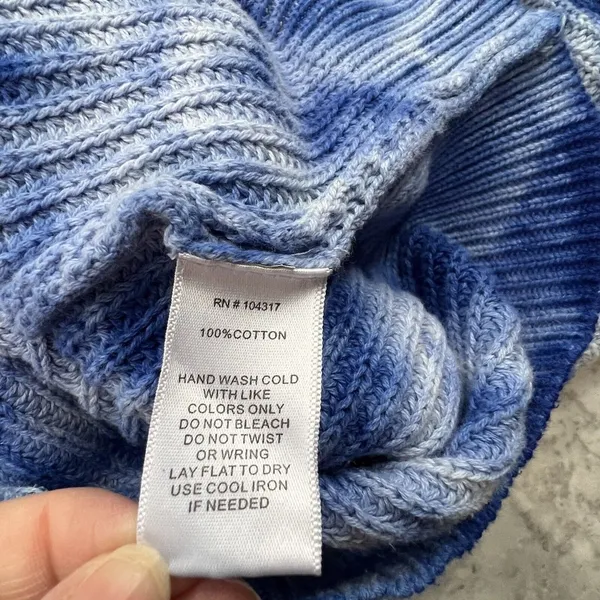 Derek‎ Heart Womens Sweater Hoodie Blue Tie Dye Knit Pullover Size XL Xlarge - Image 4