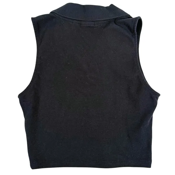 Aritzia Sunday Best Womens Collared Tank Top Size XXS Black Preppy Quiet Luxury - Image 3
