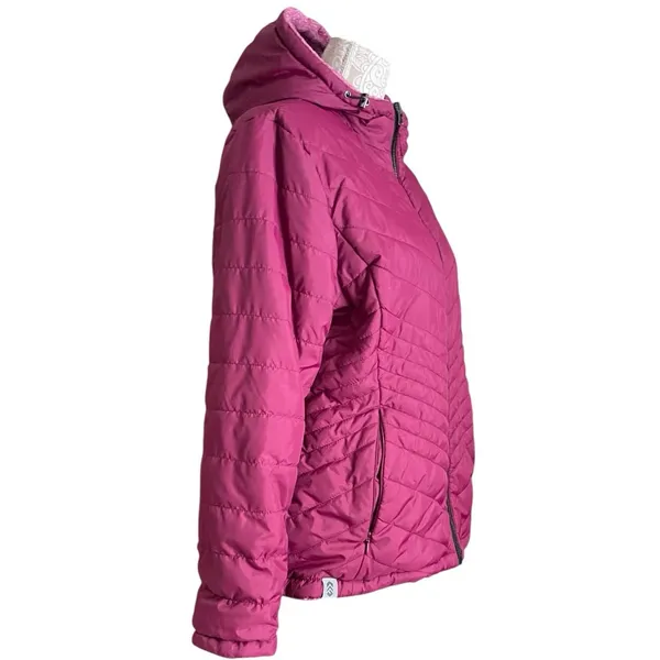 NWOT Free Country Women L Reversible Quilted Jacket Purple Minky Fleece Full Zip - Image 5